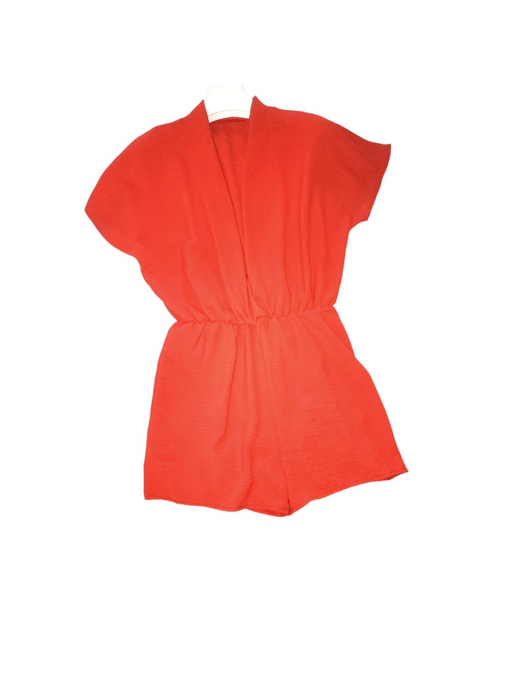 Red V-Neck Short Sleeve Romper Size XL